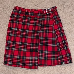 Brandy Melville Tartan Buckle Mini Skirt
